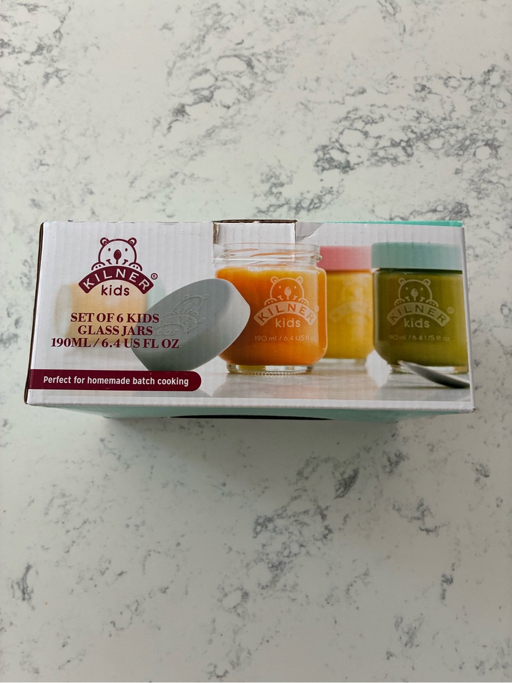 Kilner Kids Set of 6 Glass Jars with Colorful Lids NWT